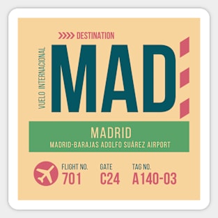 Madrid Airport Stylish Luggage Tag (MAD) Sticker